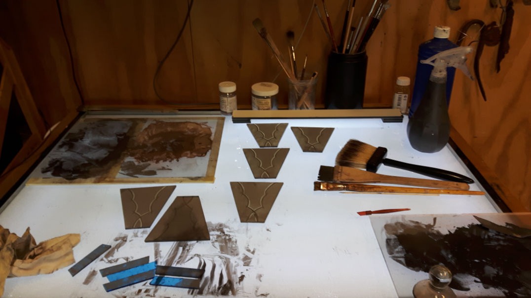 Glas in lood brandschilderen Atelierkees